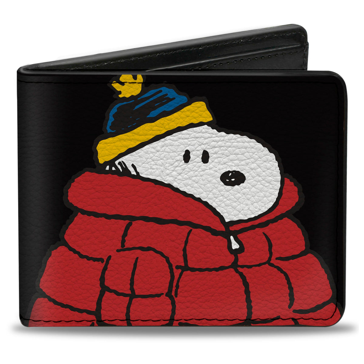 Bi-Fold Peanuts Wallet - Snoopy and Woodstock Holiday Red Puffer Jacke ...