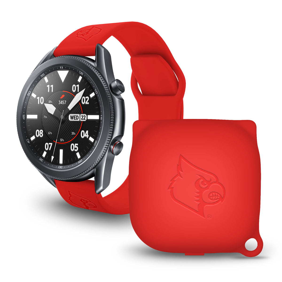 Black Louisville Cardinals Logo Silicone Apple Watch Band