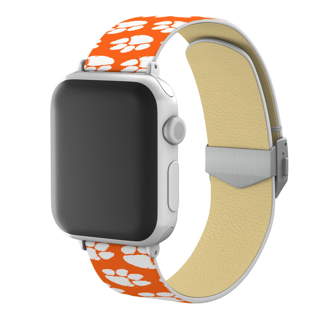 Clemson Tigers Full Print Watch Band With Engraved Buckle - AffinityBands