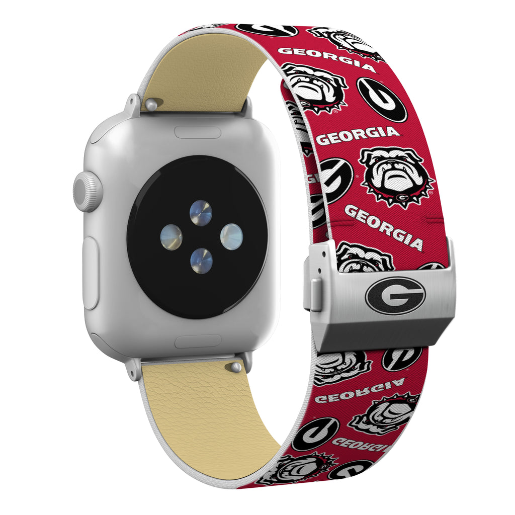 Georgia Bulldogs Full Print Watch Band With Engraved Buckle - AffinityBands