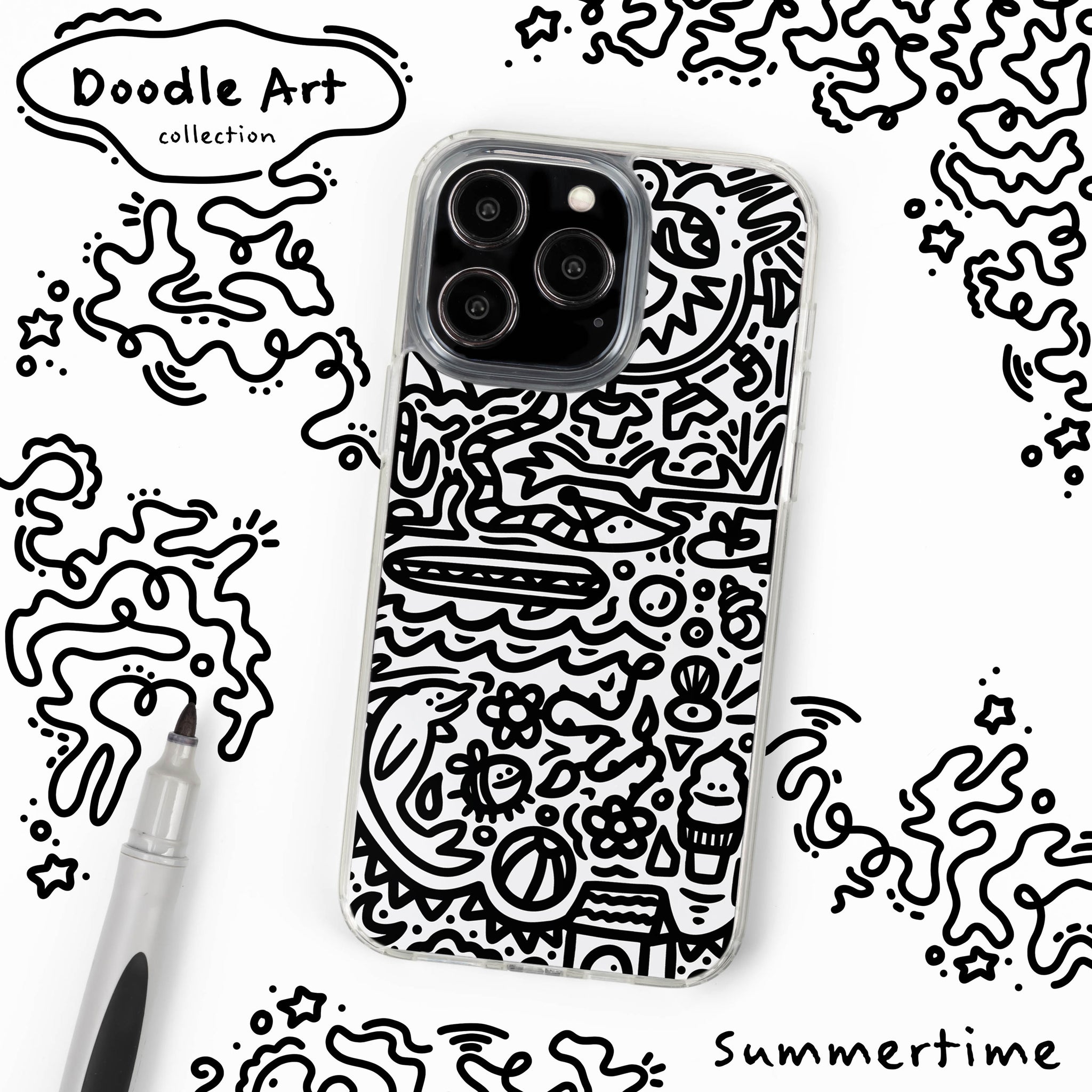 Doodle HD Apple iPhone 15 Series Mag-Safe Phone Case Doodle HD Apple iPhone 15 Series Mag-Safe Phone Case