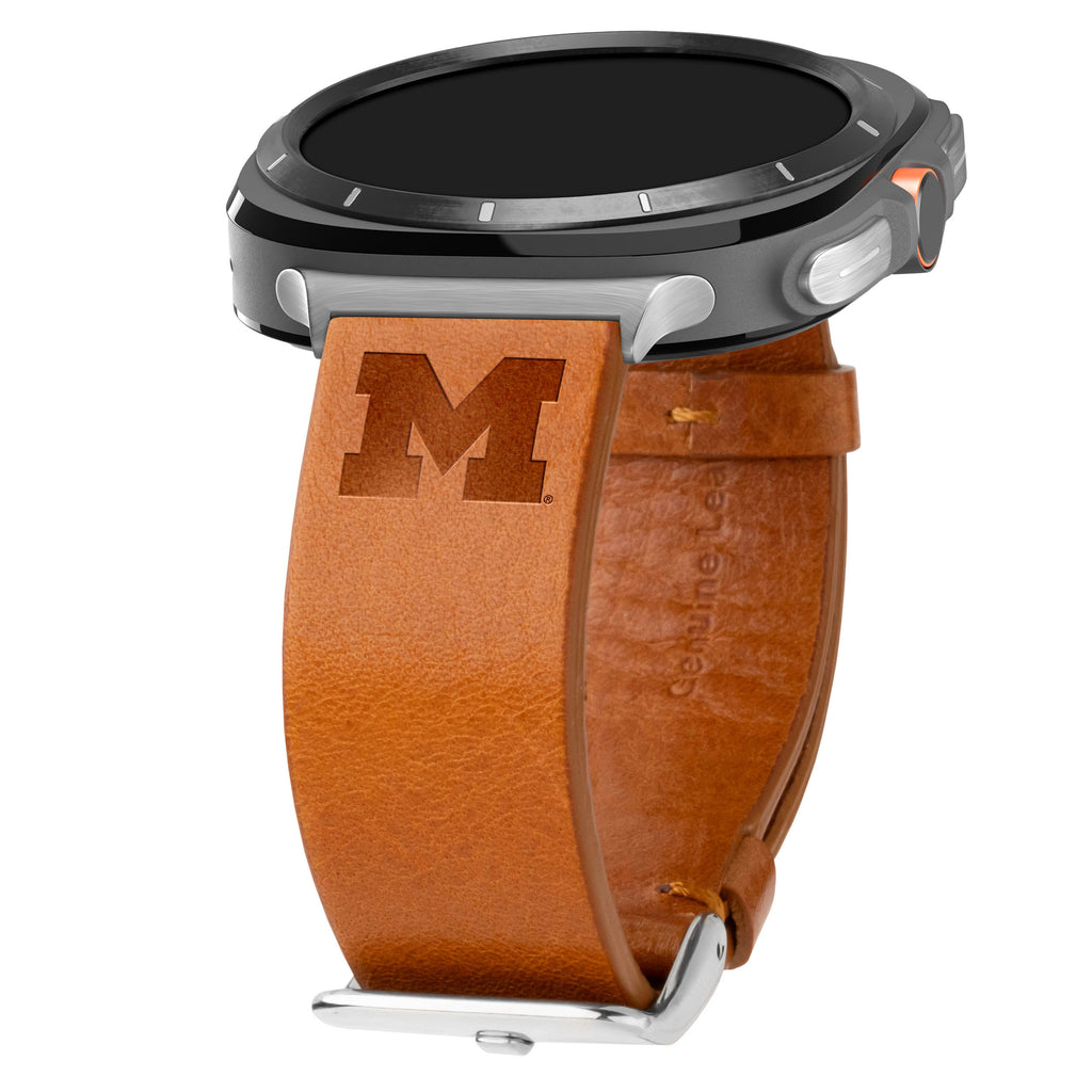 Michigan Wolverines Premium Leather Samsung Galaxy Watch Ultra