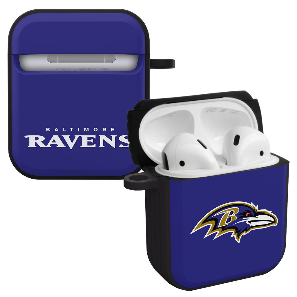 Black Baltimore Ravens Personalized AirPods Case Cover