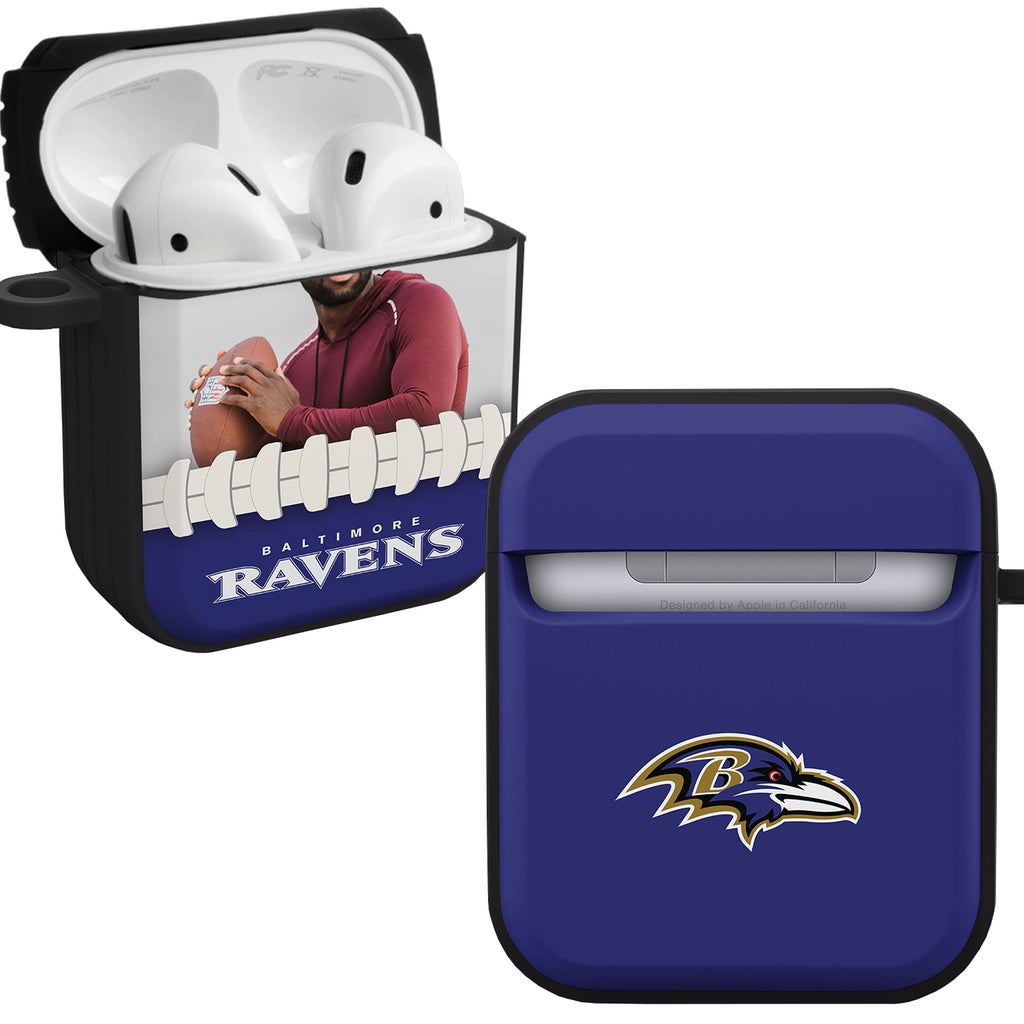 Black Baltimore Ravens Personalized AirPods Case Cover