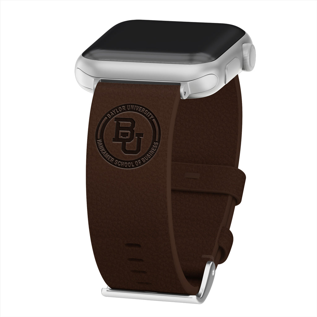 Hankamer School of Business Leather Apple Watch Band Brown