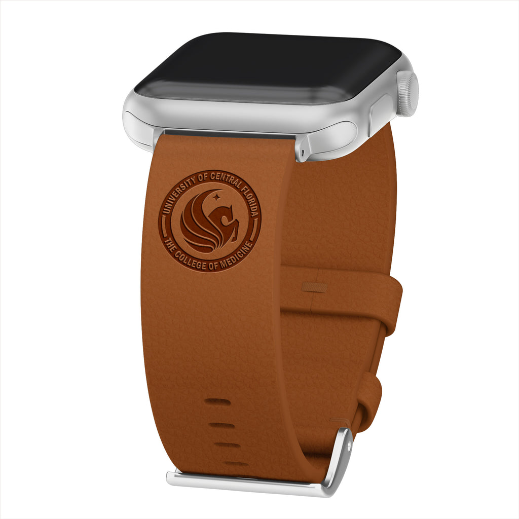 University of Central Florida The College of Medicine Leather Apple Watch Band Tan