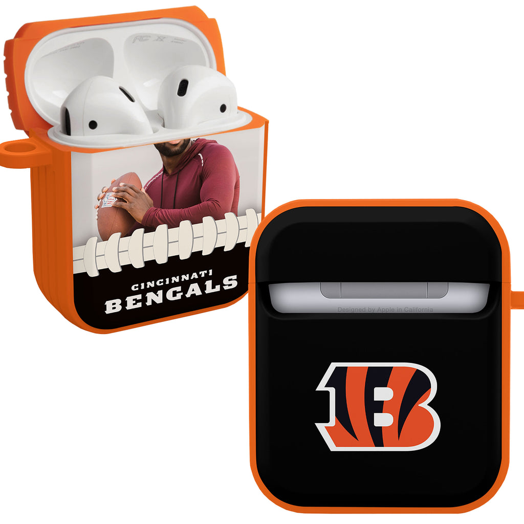 Black Cincinnati Bengals Personalized AirPods Case Cover