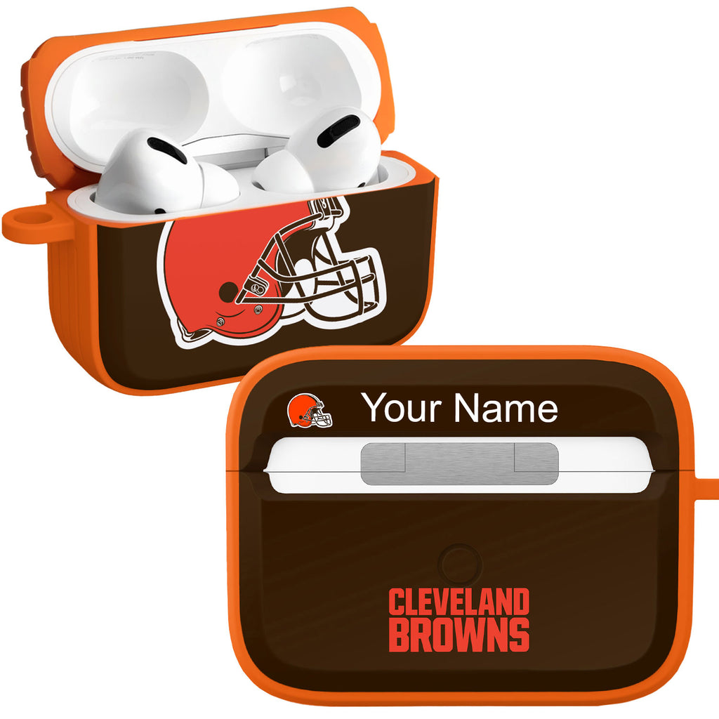 Black Cleveland Browns Personalized AirPods Case Cover