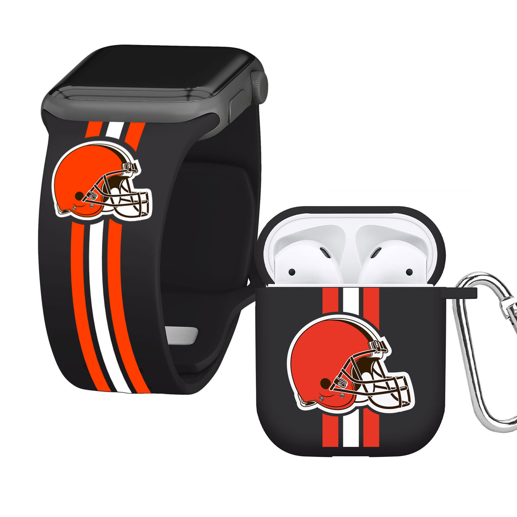 Nfl Cleveland Browns Apple Watch Compatible Silicone Band - Black : Target