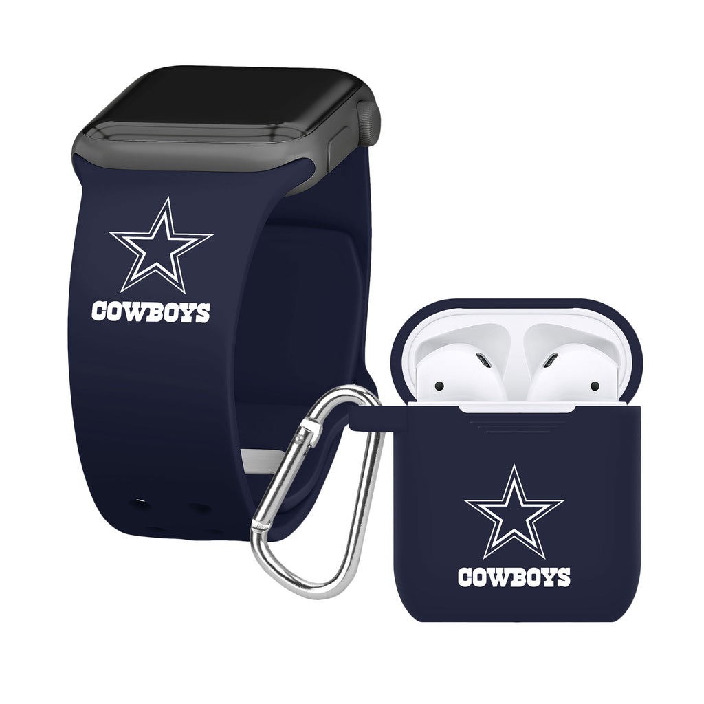 Black Dallas Cowboys Leather Apple Watch Band