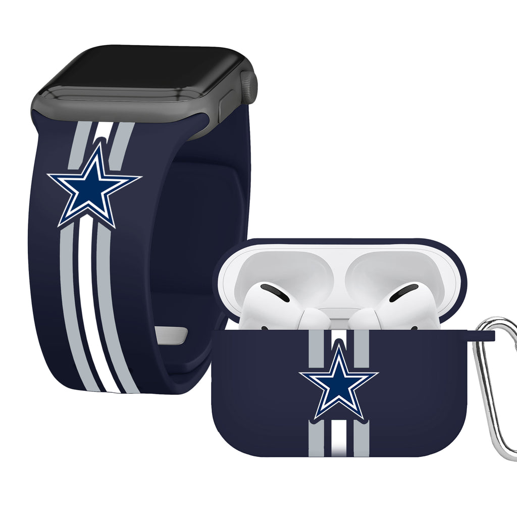 Black Dallas Cowboys Leather Apple Watch Band