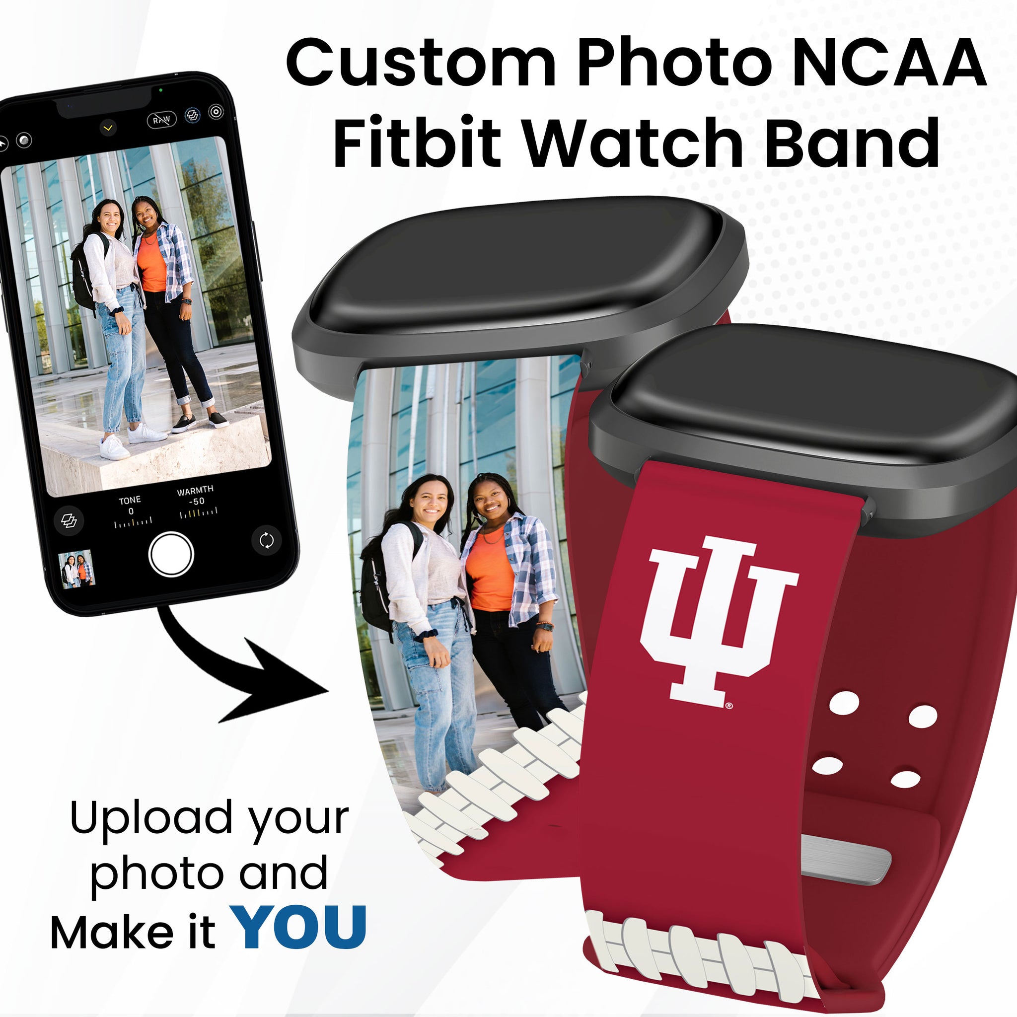 Indiana Hoosiers Custom Photo Fitbit Watch Band – Affinity Bands