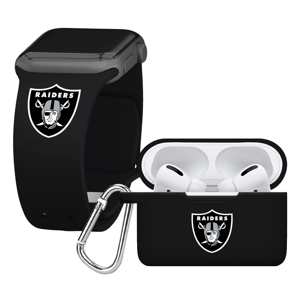 GAME TIME Las Vegas Raiders Engraved Silicone Case Cover Compatible with  Apple AirPods Gen 3 (Black)