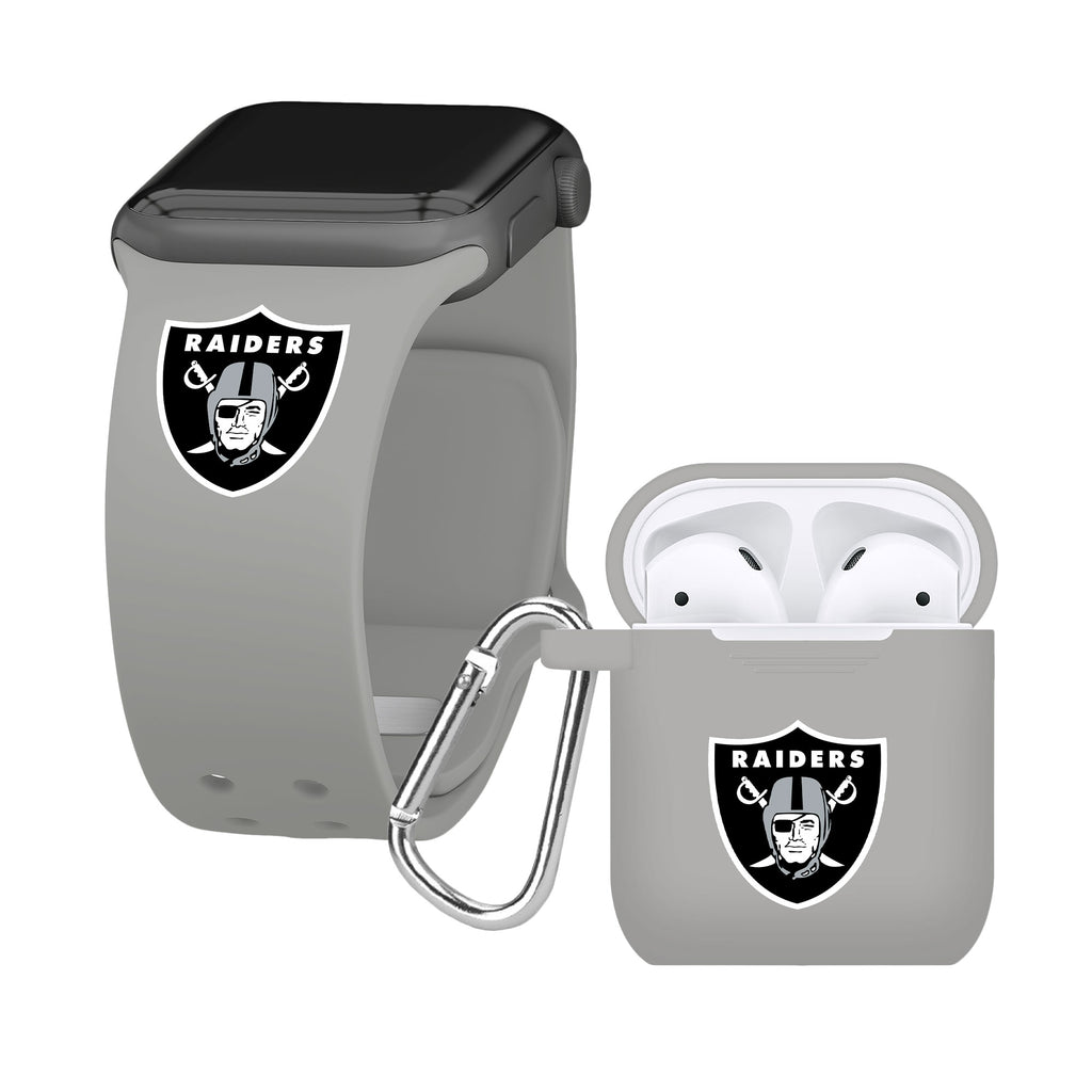 Game Time Las Vegas Raiders Silicone Case Cover Compatible with Apple AirPods Pro Battery Case Black