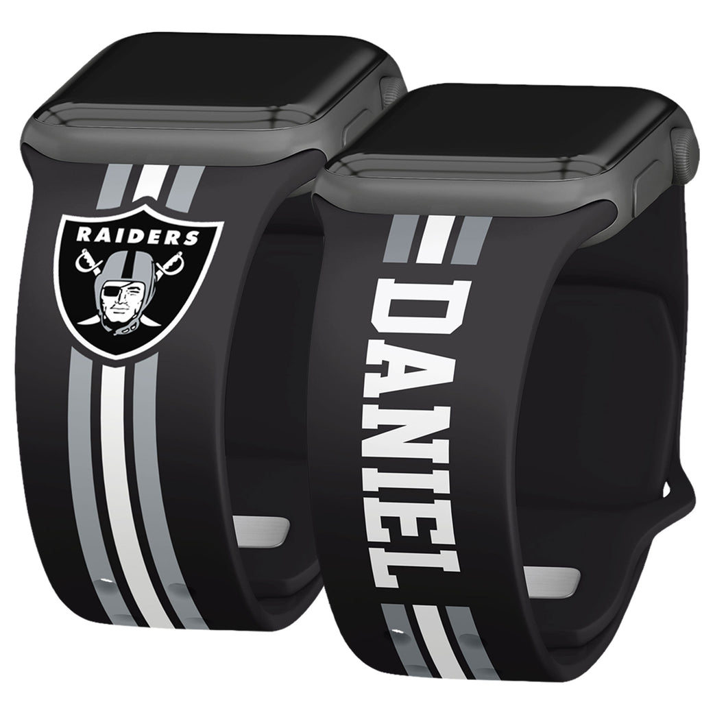AffinityBands Game Time Las Vegas Raiders Engraved Apple Pro Combo Package Black/Black / 42/44/45mm