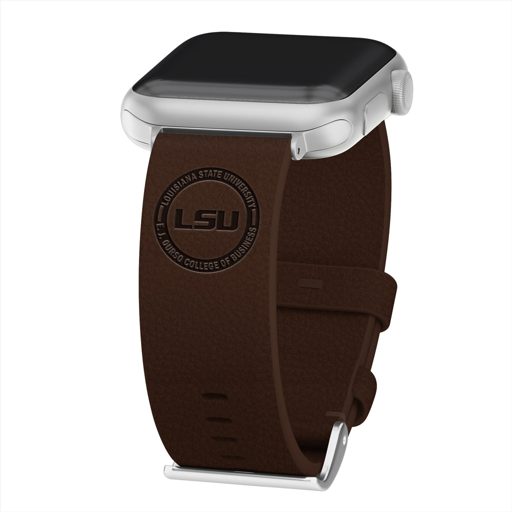 E. J. Ourso College of Business Leather Apple Watch Band Brown