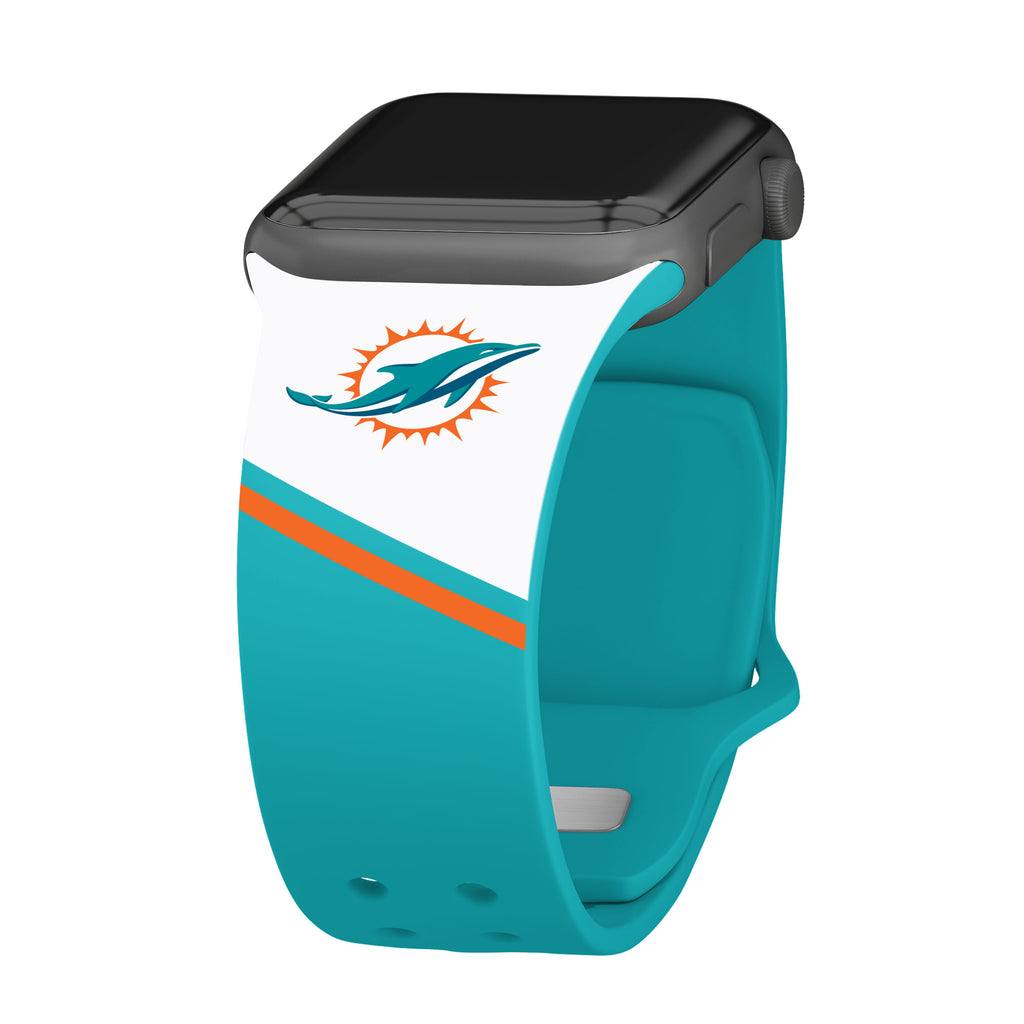 Miami Dolphins Silicone Apple Watch Band - Aqua