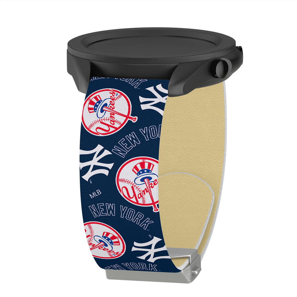 Mlb New York Yankees Apple Watch Compatible Leather Band - Tan