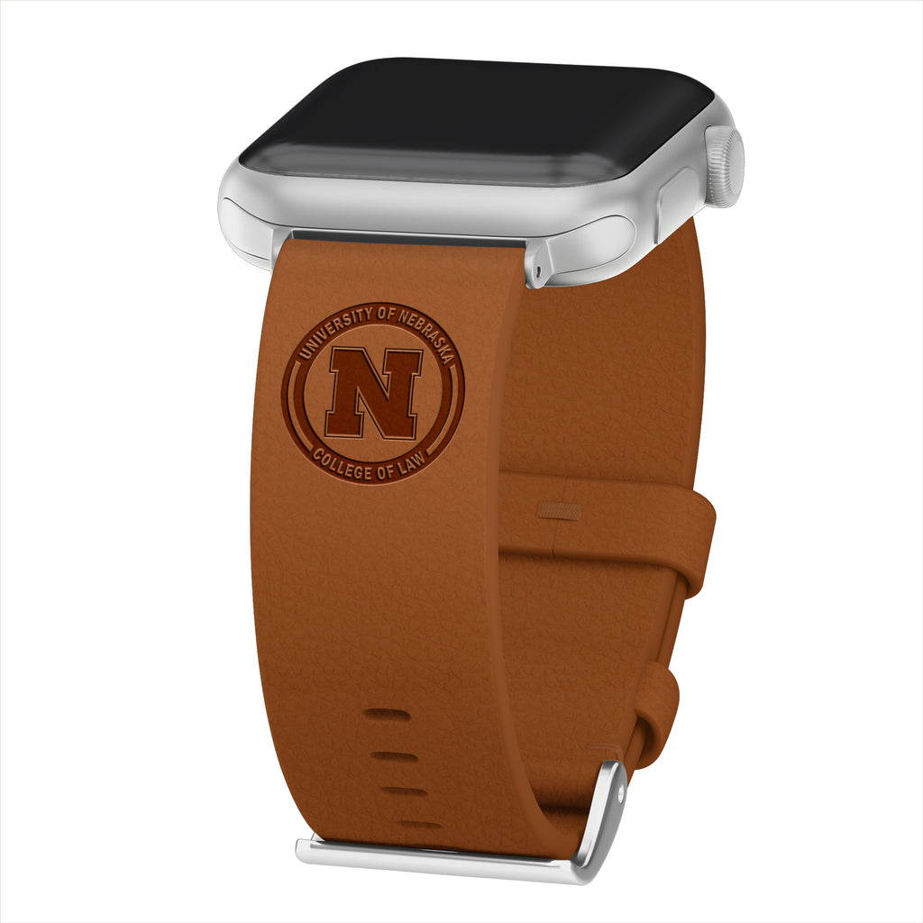 University of Nebraska College of Law Leather Apple Watch Band Tan