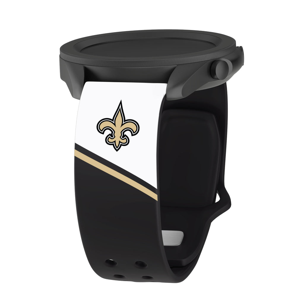 Black New Orleans Saints 20mm Samsung Compatible Watch Band