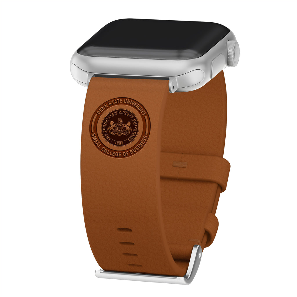 Smeal College of Business Leather Apple Watch Band Tan