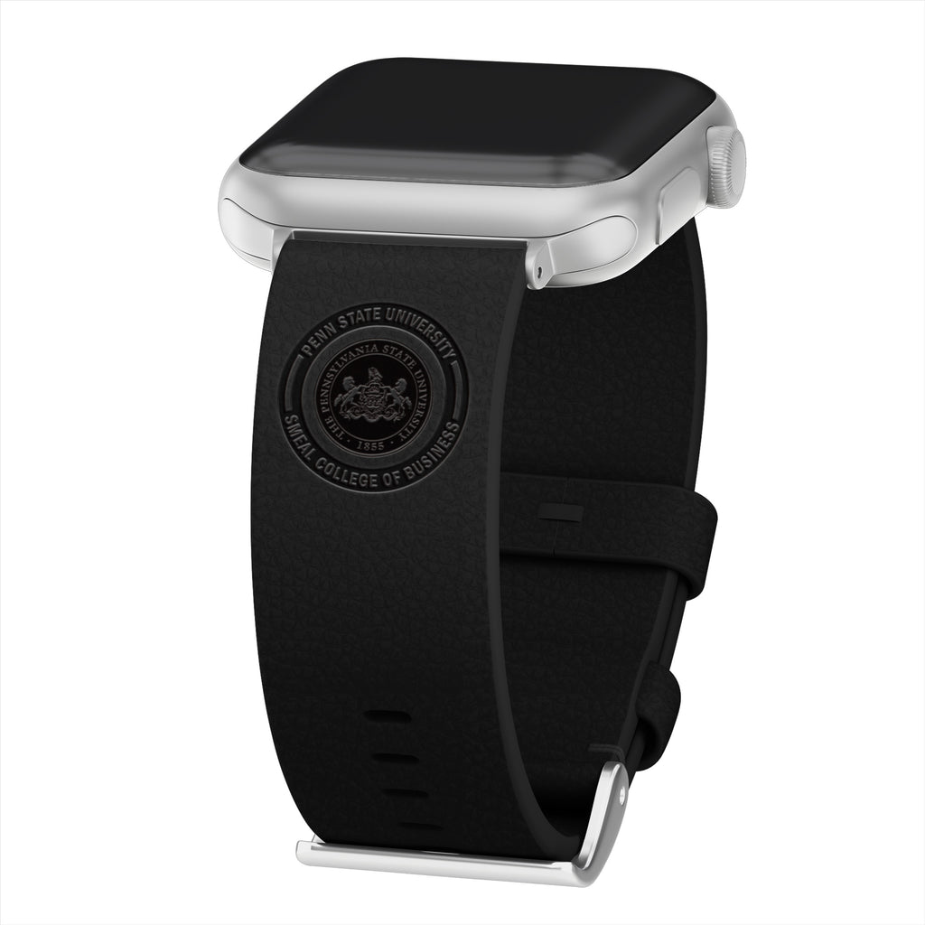 Smeal College of Business Leather Apple Watch Band Black