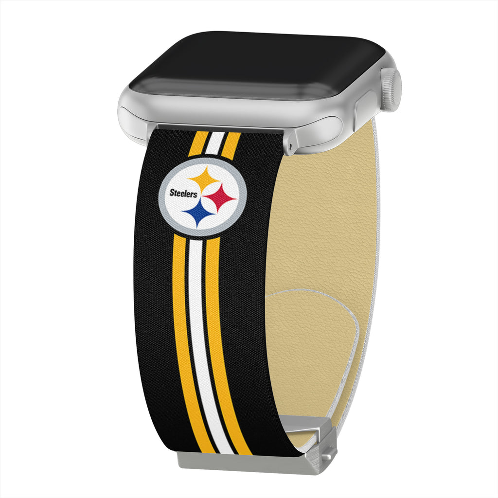 Pittsburgh Steelers Black Leather Apple Watch Band