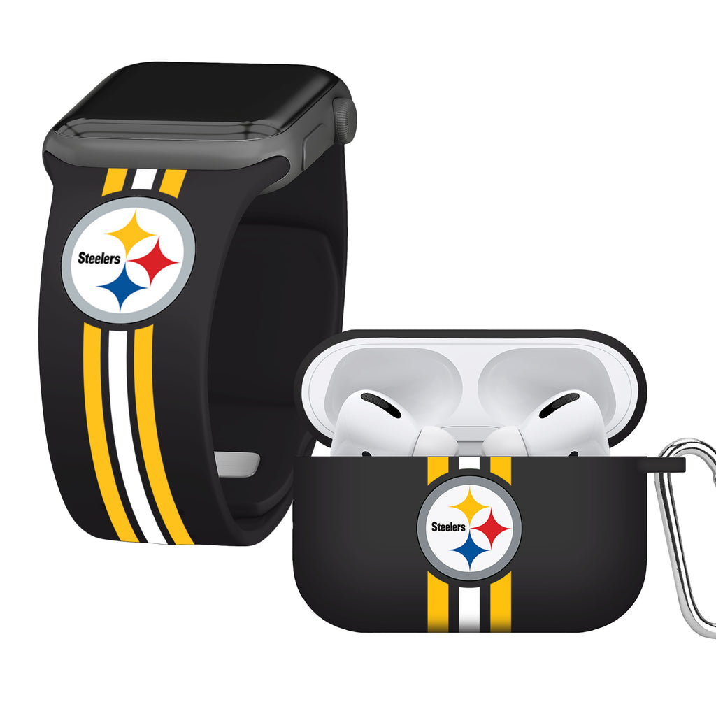 : Game Time Pittsburgh Steelers Silicone Sport Watch Band  Compatible with Apple Watch : Cell Phones & Accessories