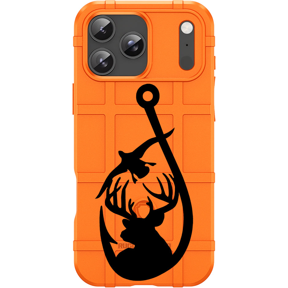 case trapper with fish hook Orange Rugged Shield TPU Case with MagSafe Ring