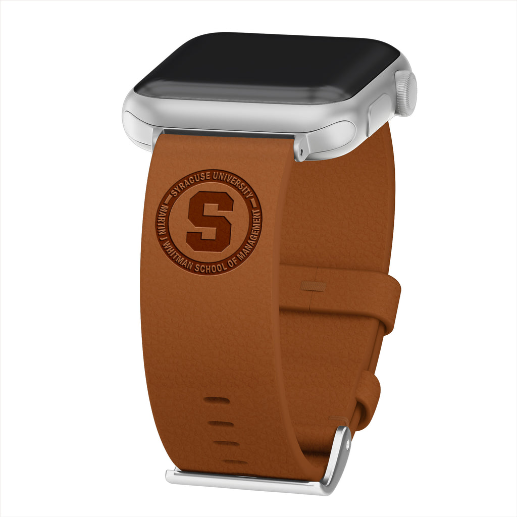 Whitman School of Management Leather Apple Watch Band Tan
