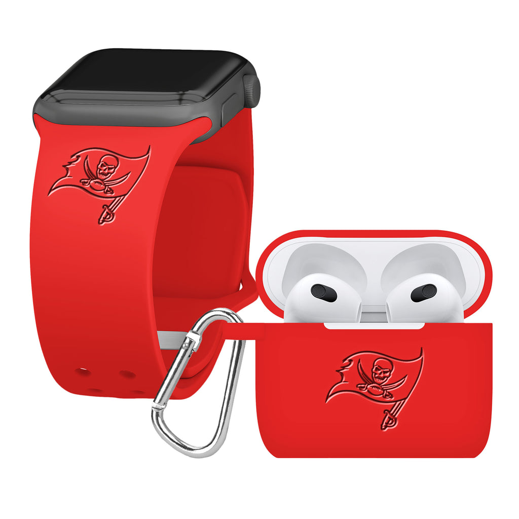  Affinity Bands Louisville Cardinals Silicone Sport Band and  Case Cover Combo Package Compatible with Apple Watch and AirPods Gen 1 & 2  