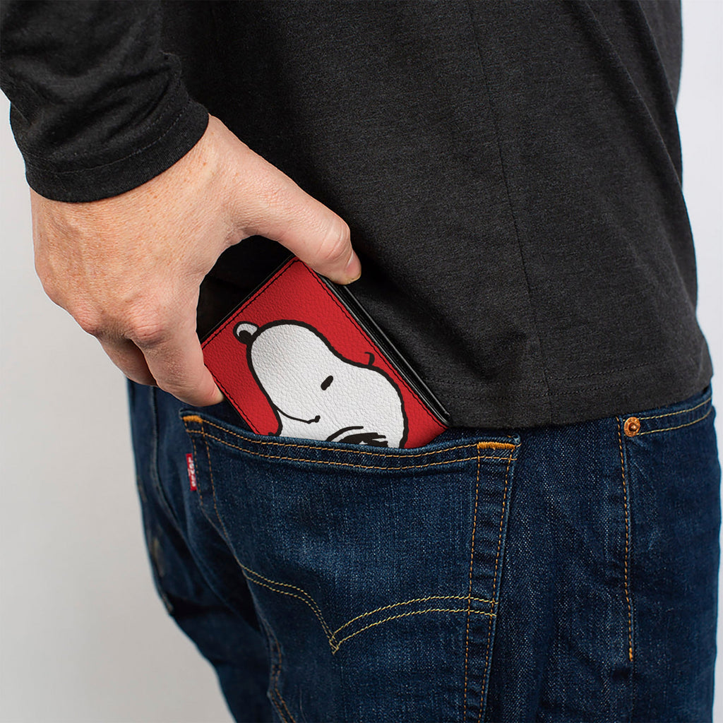 Bi-Fold Wallet - Peanuts Snoopy Smiling Profile Pose Red – Affinity Bands