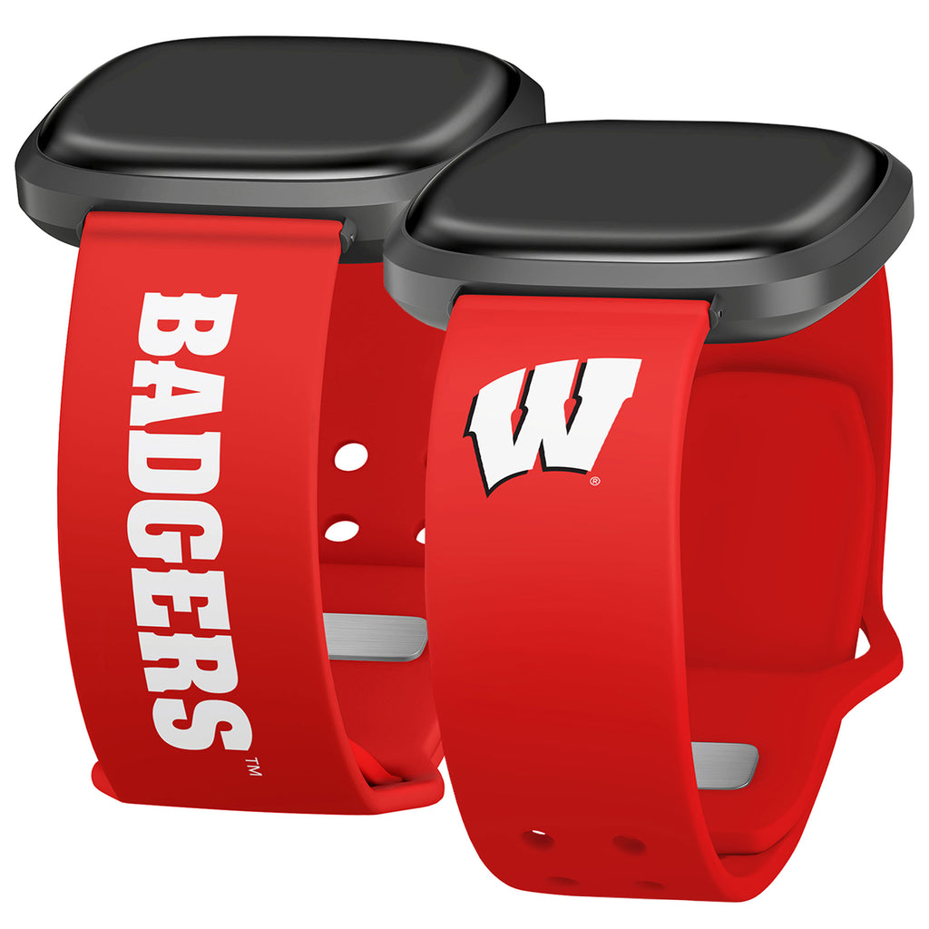 Wisconsin Watch Band Wisconsin Badgers Iconic Edition HD Fitbit Versa 3 & Sense 1 Watch Ban ...