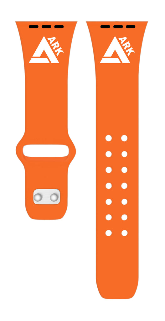 orange custom logo apple watch band