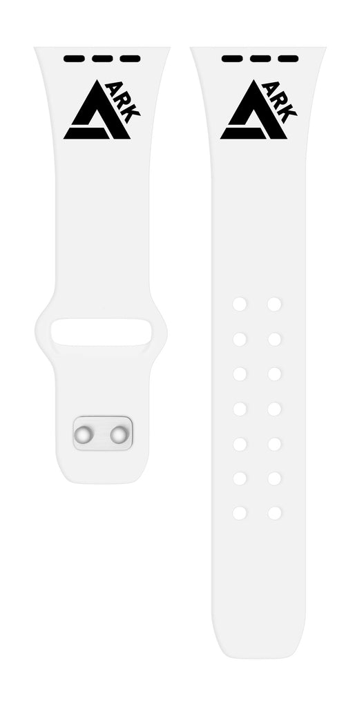 white custom logo apple watch band