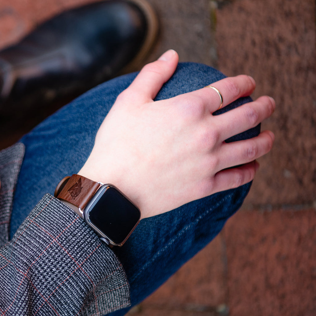 Carolina Panthers Leather Apple Watch Band - AffinityBands