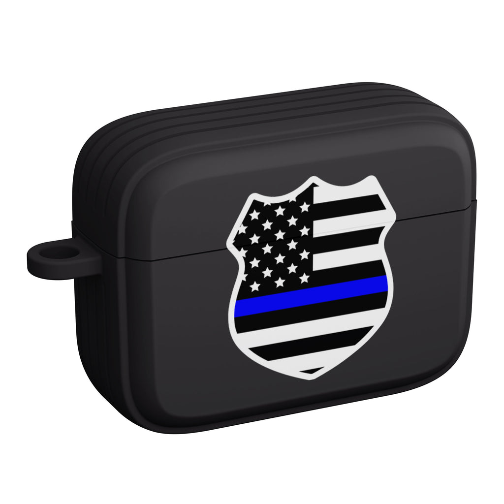 Thin Blue Line Shield AirPods Pro Case Angle