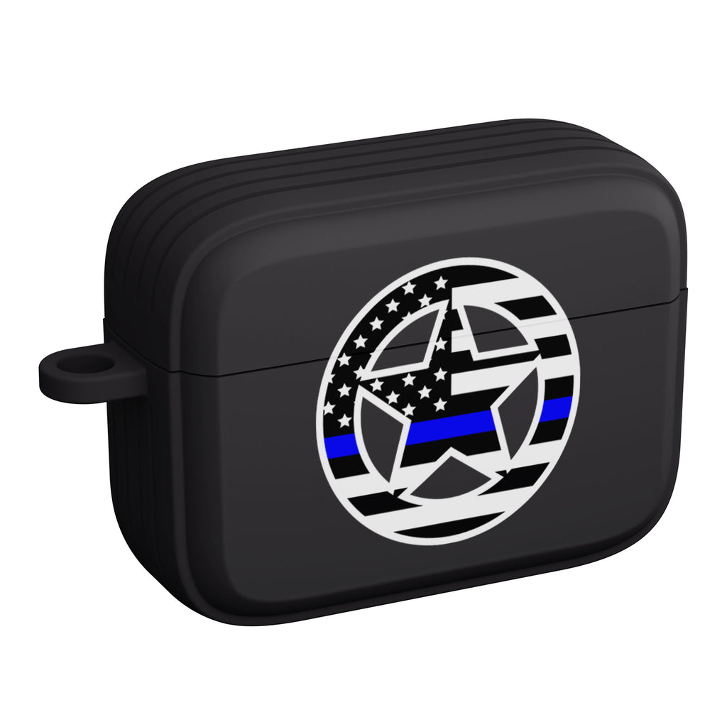 Thin Blue Line Deputy Badge AirPods Pro Case Angle