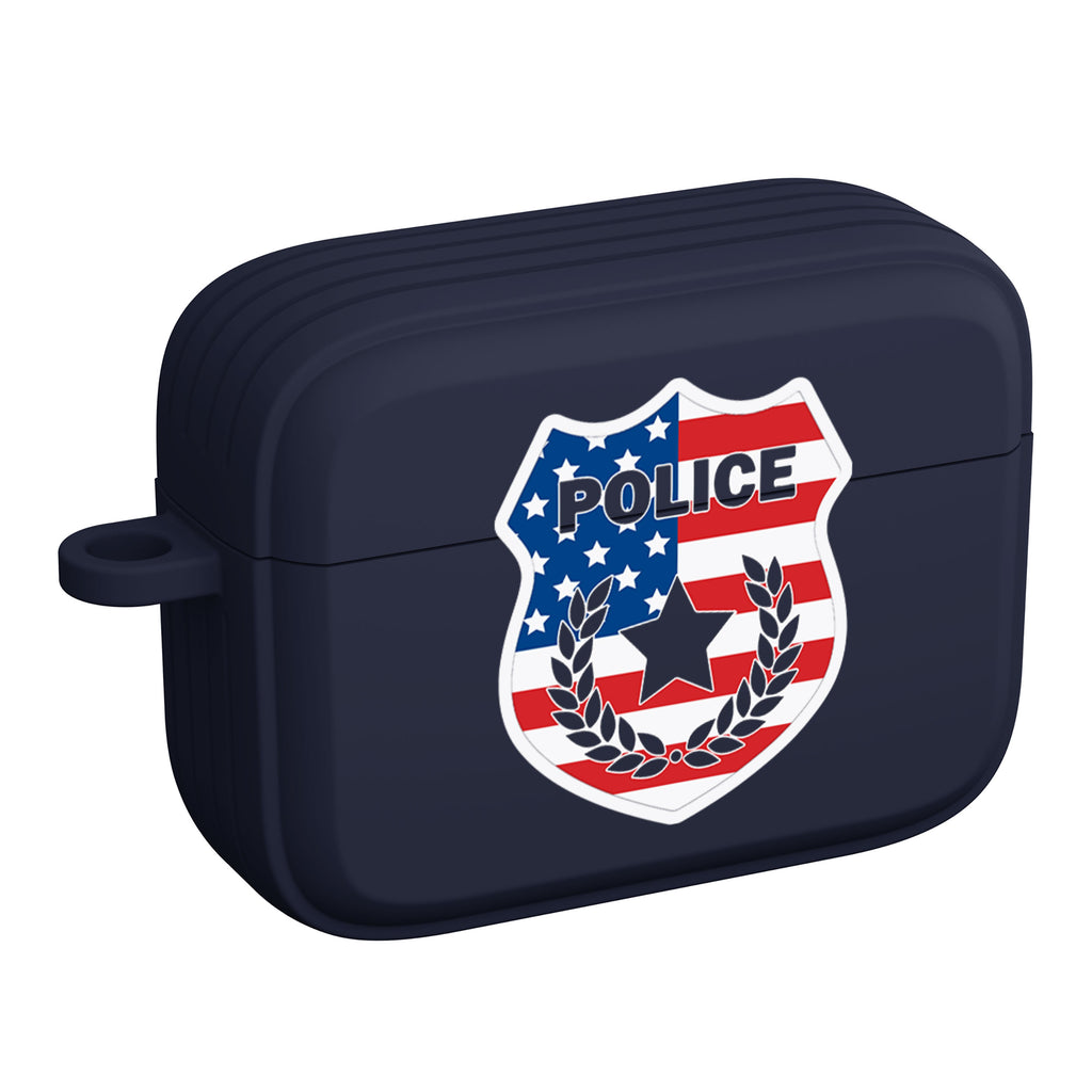 American Flag Police Badge AirPods Pro Case Angle