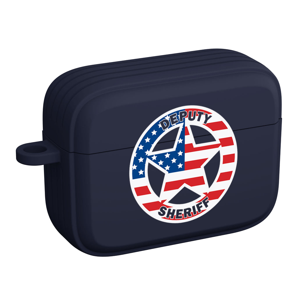American Flag Deputy Badge AirPods Pro Case Angle