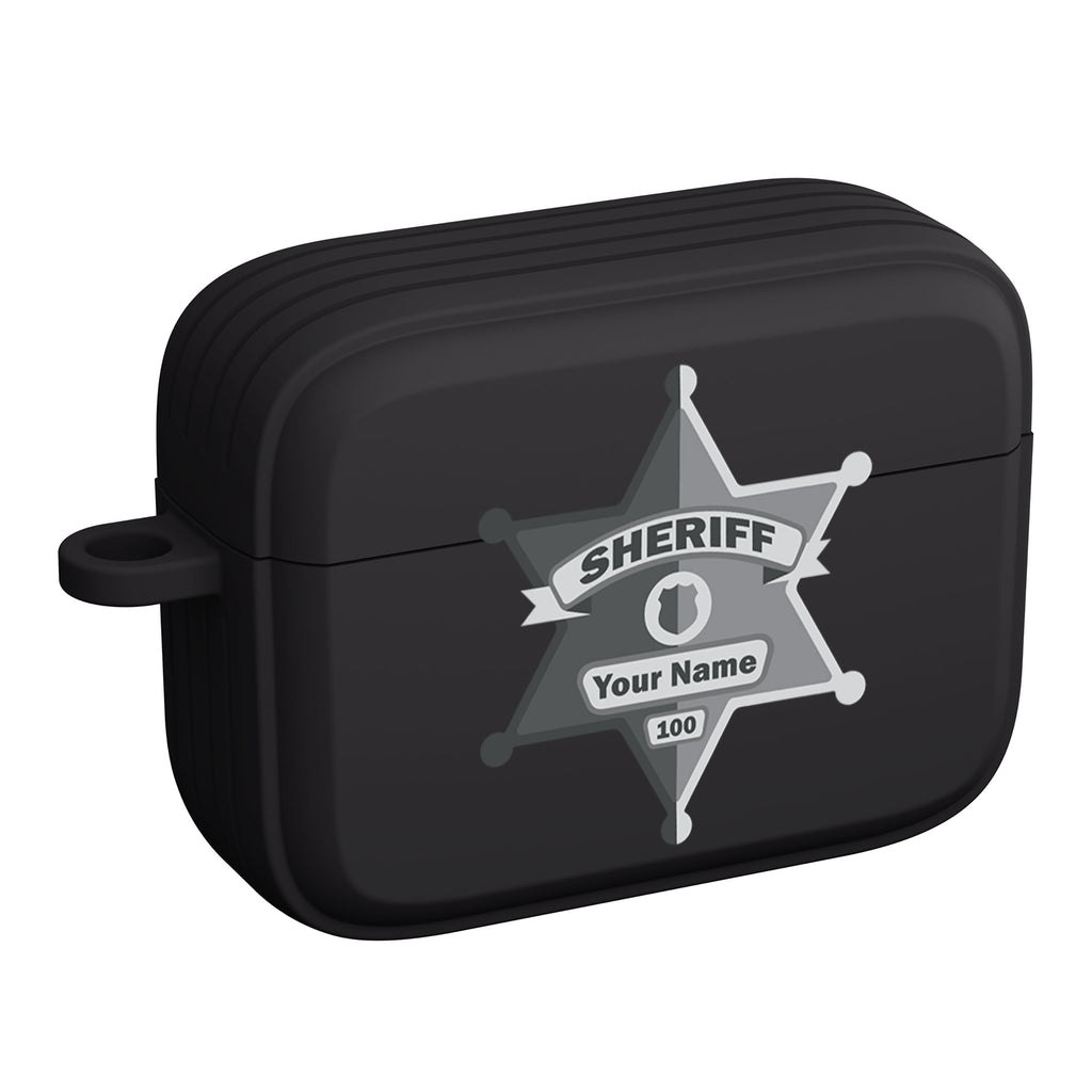 Custom Sheriff Badge AirPods Pro Case Angle