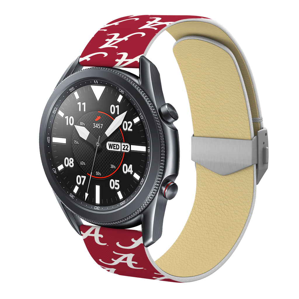 Alabama Crimson Tide Full Print Quick Change Watch Band With Engraved Buckle - AffinityBands