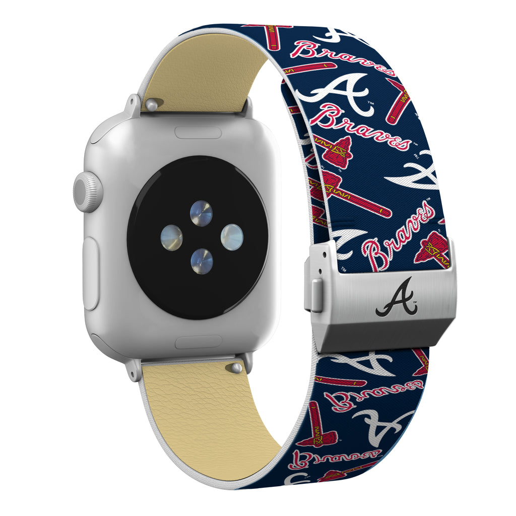 Atlanta Braves Full Print Watch Band With Engraved Buckle - AffinityBands