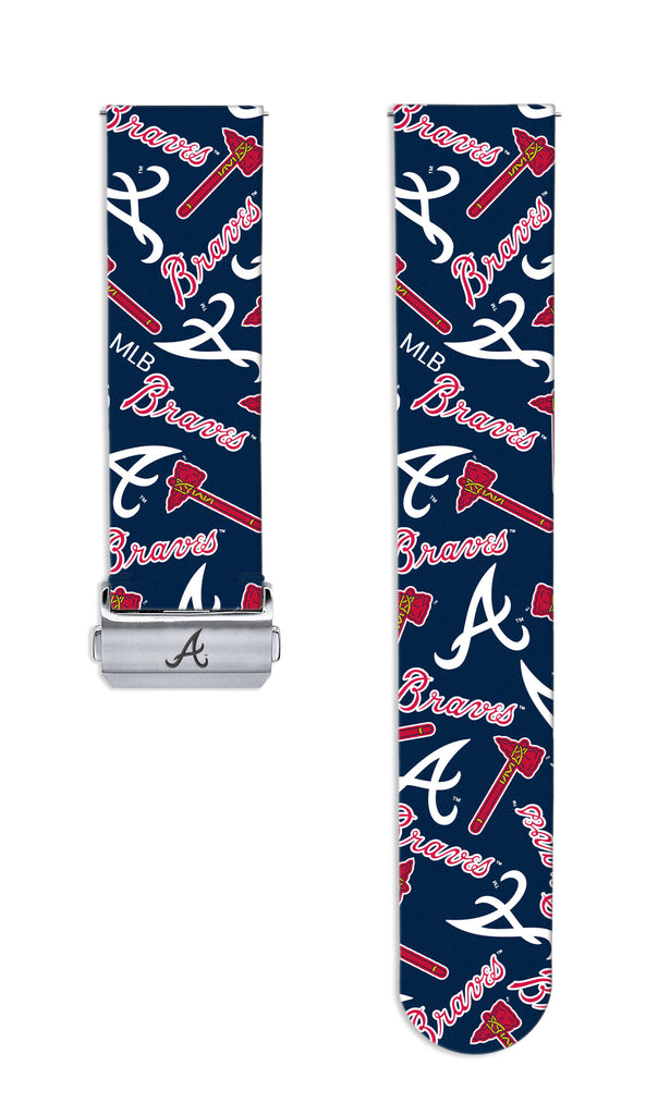 Atlanta Braves Full Print Quick Change Watch Band With Engraved Buckle - AffinityBands