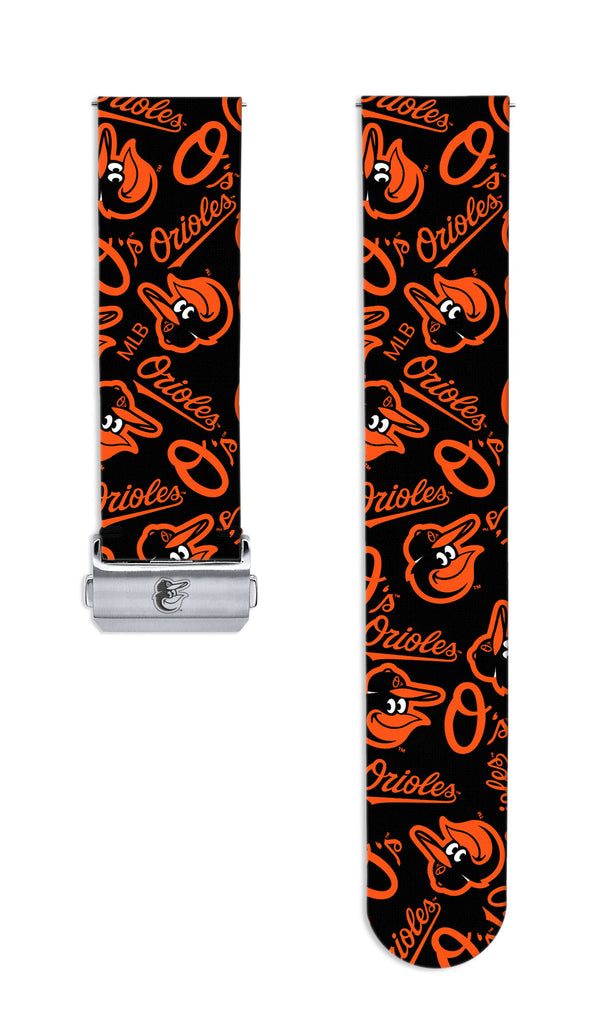 Baltimore Orioles Full Print Quick Change Watch Band With Engraved Buckle - AffinityBands