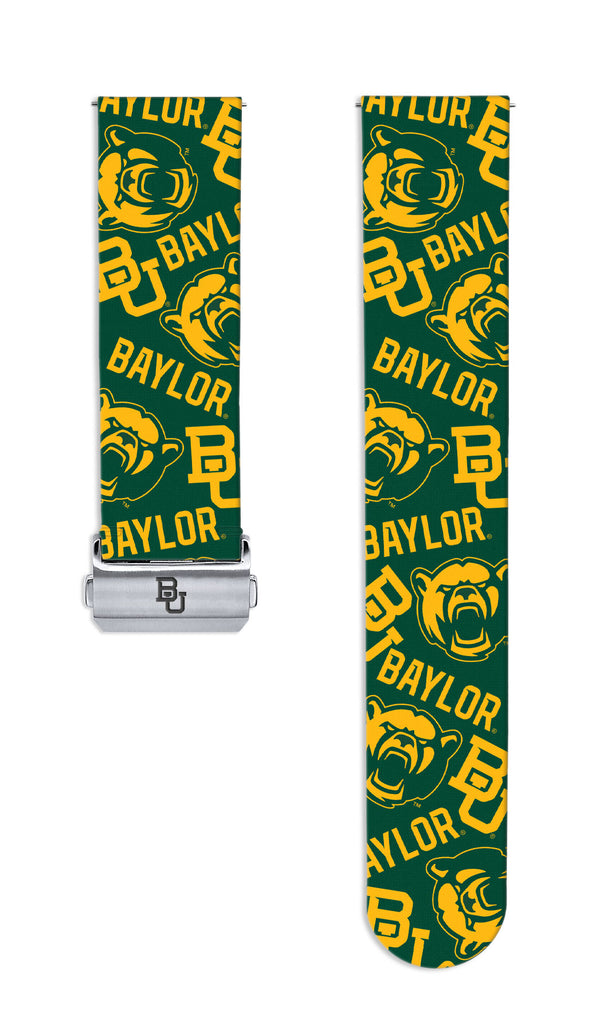 Baylor Bears Full Print Quick Change Watch Band With Engraved Buckle - AffinityBands