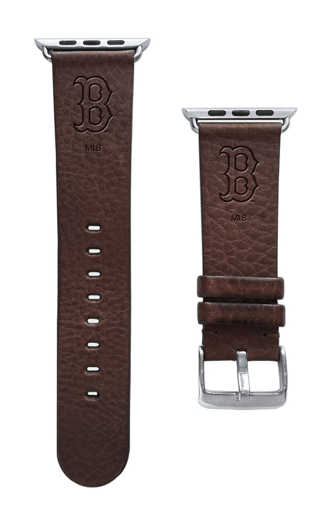 Boston Red Sox Leather Band Compatible with Apple Watch - AffinityBands