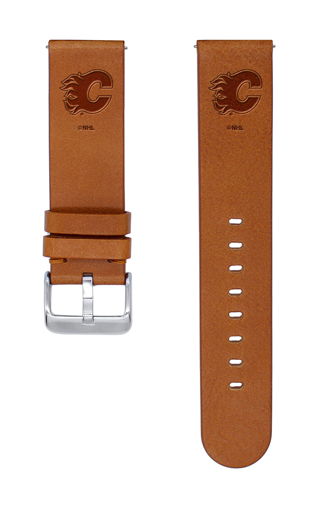 Calgary Flames Quick Change Leather Watch Band - AffinityBands