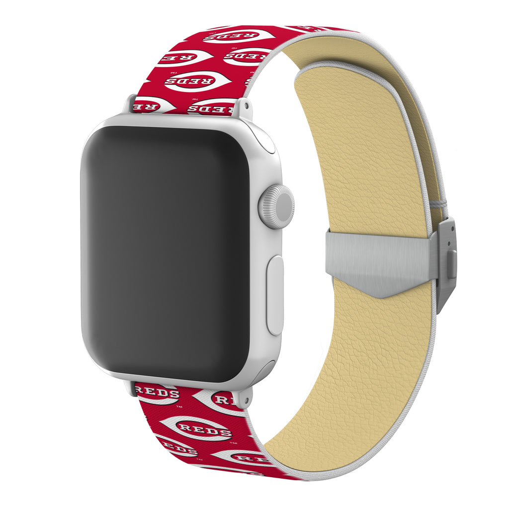 Cincinnati Reds Full Print Watch Band With Engraved Buckle - AffinityBands