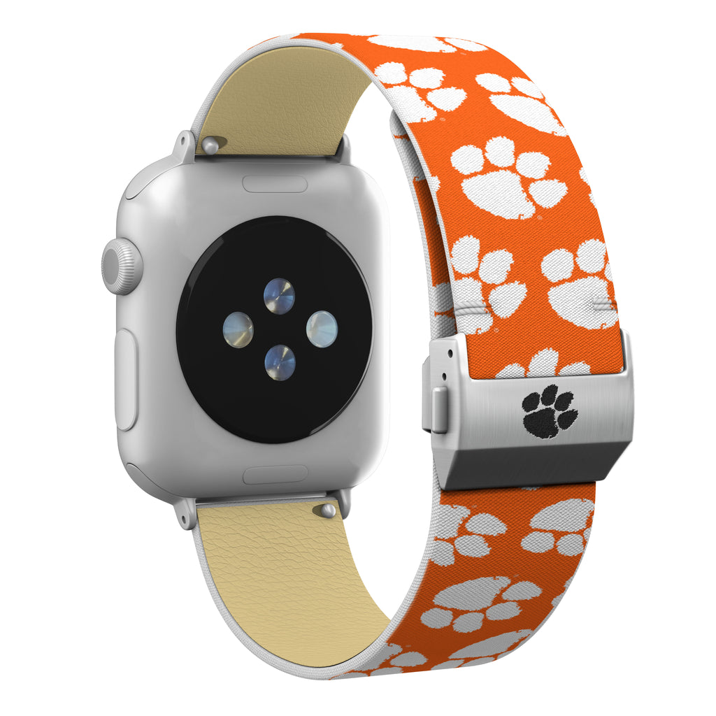 Clemson Tigers Full Print Watch Band With Engraved Buckle - AffinityBands